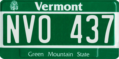 VT license plate NVO437