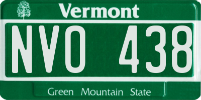 VT license plate NVO438