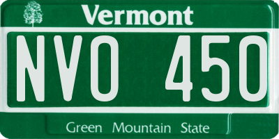 VT license plate NVO450