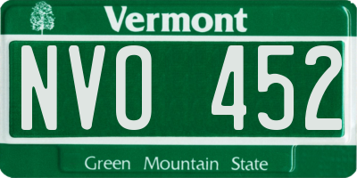 VT license plate NVO452