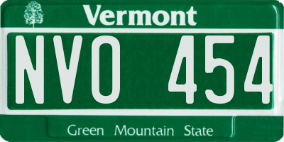 VT license plate NVO454