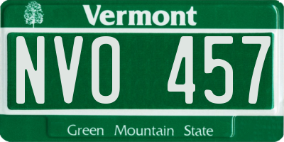 VT license plate NVO457