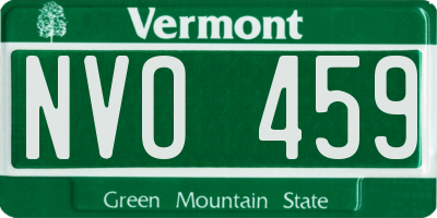 VT license plate NVO459