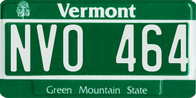 VT license plate NVO464