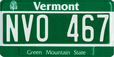 VT license plate NVO467