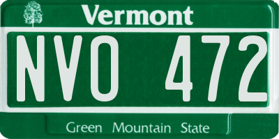VT license plate NVO472