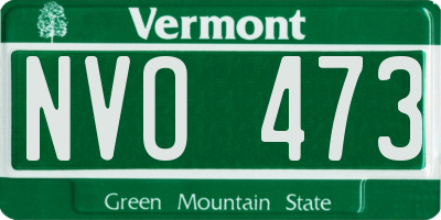 VT license plate NVO473