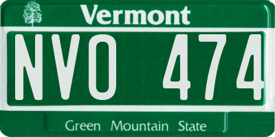 VT license plate NVO474