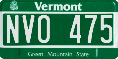 VT license plate NVO475
