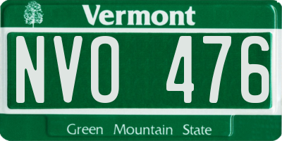 VT license plate NVO476