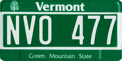 VT license plate NVO477
