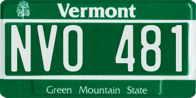 VT license plate NVO481