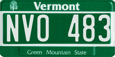 VT license plate NVO483