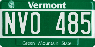 VT license plate NVO485