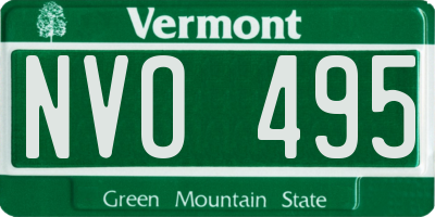VT license plate NVO495