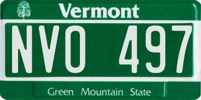 VT license plate NVO497