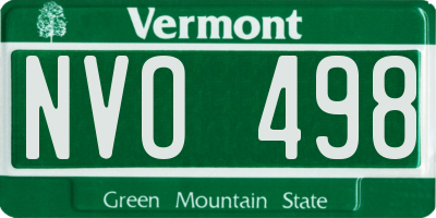VT license plate NVO498