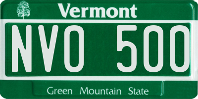 VT license plate NVO500