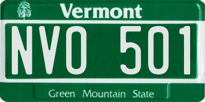 VT license plate NVO501