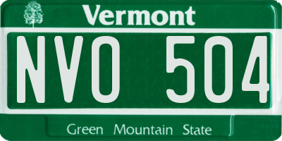 VT license plate NVO504