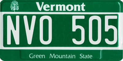 VT license plate NVO505