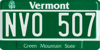 VT license plate NVO507
