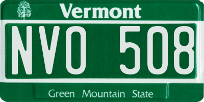 VT license plate NVO508