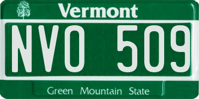VT license plate NVO509