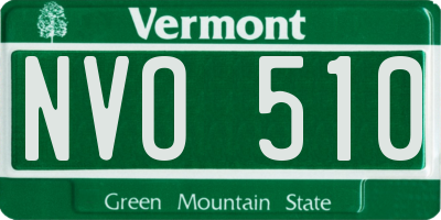 VT license plate NVO510