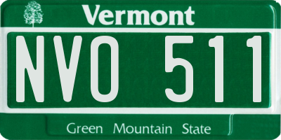 VT license plate NVO511