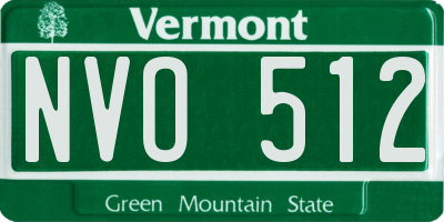 VT license plate NVO512