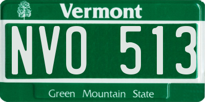 VT license plate NVO513