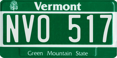 VT license plate NVO517