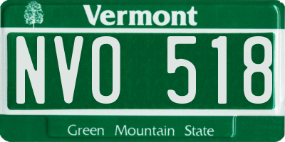 VT license plate NVO518