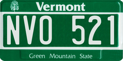 VT license plate NVO521