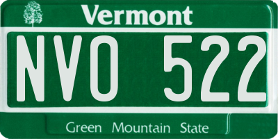 VT license plate NVO522