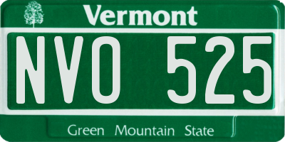 VT license plate NVO525