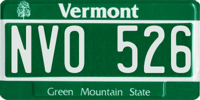 VT license plate NVO526