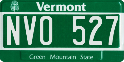 VT license plate NVO527