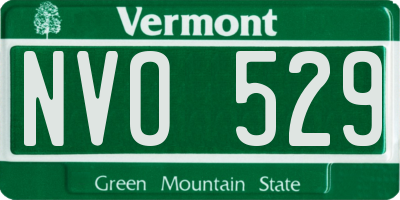 VT license plate NVO529