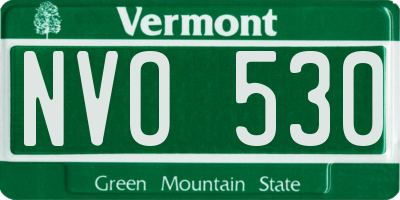 VT license plate NVO530