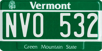 VT license plate NVO532
