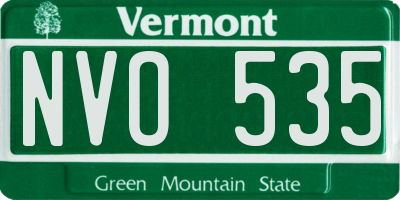 VT license plate NVO535