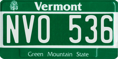 VT license plate NVO536