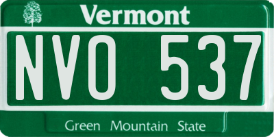 VT license plate NVO537