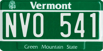 VT license plate NVO541