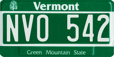 VT license plate NVO542