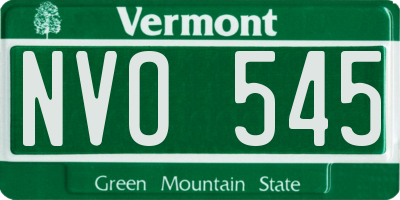 VT license plate NVO545