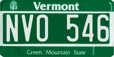 VT license plate NVO546