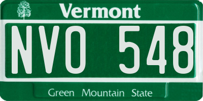 VT license plate NVO548